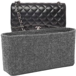 Lckaey Purse Organizer Insert for bag insert organizer classic flap medium Purse Organizer No zipper2009lightgray-M