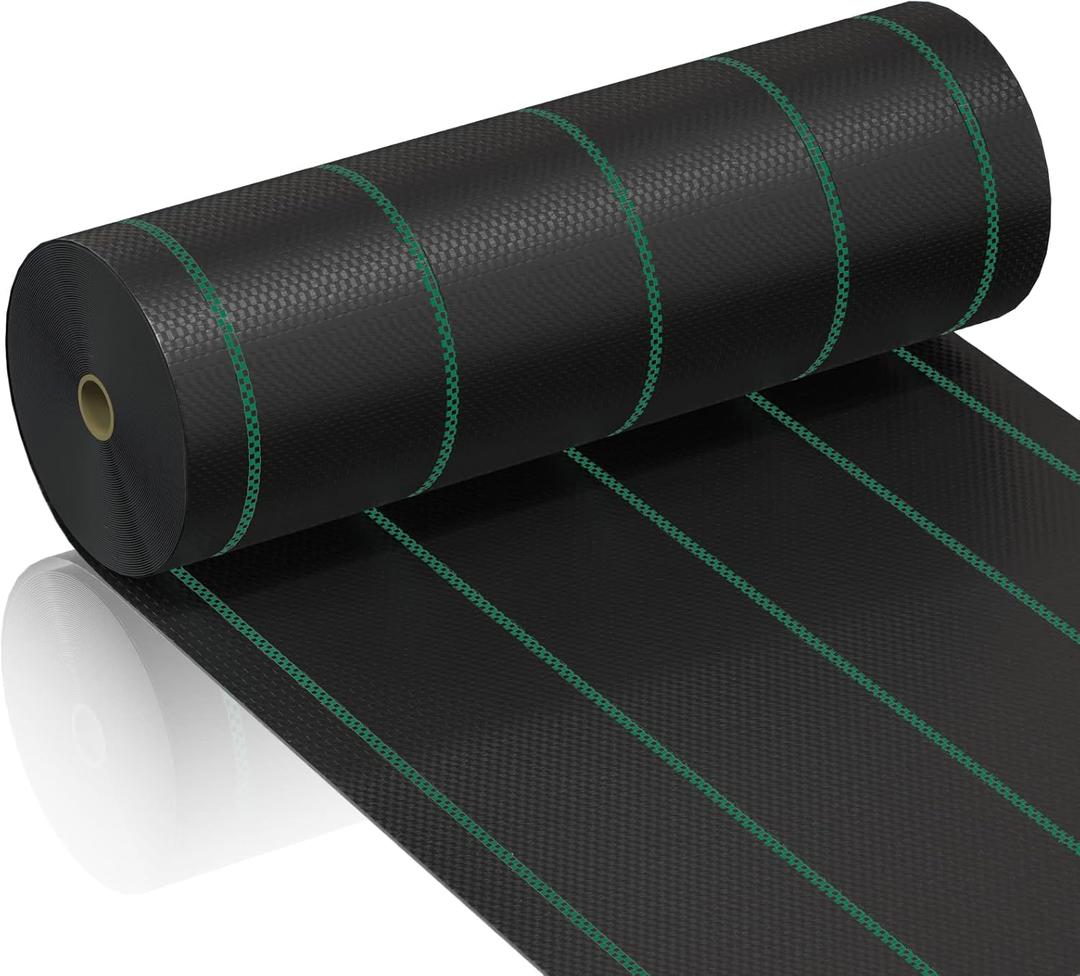 6ft x 300ft Weed Barrier Landscape Fabric, 3.5oz Heavy Duty Woven Ground Cover, 1800 Sq Ft Coverage Geotextile Weed Cloth for Gardening, Driveway, French Drain - UV Resistant