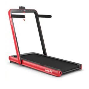 SuperFit 4.75HP 2 In 1 Folding Treadmill W/Remote APP Control - Red