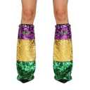 Habbiful Mardi Gras Leg Warmers for Women Men Mardi Gras Leg Covers Purple Carnival Boots for Fleur de Lis Festival Party Costume Accessories (C)
