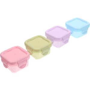 Salad Dressing Container, 4pcs Mini Bento Seasoning Heart Shaped Small Condiment Containers with Lids for Lunch, Work, School, Picnics