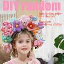 300Pcs Pipe Cleaners,Chenille Stems Crafts Kits with Pom Poms White Ribbon Elastic String Pearls Artificial Flower Stems and Stamens Pipe Cleaner for DIY Art,Craft Supplies