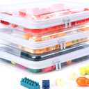 3 Pack Clear Hard Shell Zipper Case, Clear Zipper Pouches Waterproof Makeup Organizer & Travel Toiletry Bag, Diaper Bag Organizing Pouches, Plastic Pouch for Office Home Storage, Large Size (White)