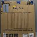 keny 29"-42.5" Baby Gate for Stairs, Auto Close Safety Dog Gate, Pressure Mounted Easy Walk Through Pet Gate for Doorways, Durable Stair Gate, 30" Tall, White