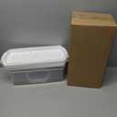 2-Pack Plastic Rectangular Bread Box with Clear Lid, Loaf Cake Keeper, Portable Bread Keeper Storage Container with Handle (White)