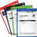 C-Line Heavy Duty Super Heavyweight Plus Stitched Shop Ticket Holder, Assorted Colors, 9 x 12 Inches, Box of 20 Shop Ticket Holders (50920)
