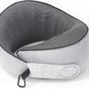 KPNEOL Travel Pillow, 100% Pure Memory Foam Travel Neck Pillow Airplane Neck Support Ergonomic Design for Traveling Suitable for Airplanes,Offices and Cars-Gray (Grey)