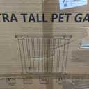 Amibud 41'' Extra Tall Pet Gate for Large Dogs 54.7-63.0'' Wide Indoor No Jumping Over, Heavy Duty Puppy Baby Gate for Doorways, Pressure Mounted Metal Gate for Child Toddler (White)