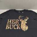 Retro Her Buck Camo Deer Hunting Camouflage Matching Couple T-Shirt, 2XL