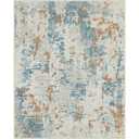 BEIMO Area Rugs 5x7 for Living Room Bedroom, Modern Abstract Machine Washable Rug, Large Soft Low Pile Floor Carpet with Non Slip Backing for Dining Room, Light Cream Blue