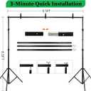 2 in 1 Green Backdrop Stand Kit, 6.5x6.5 ft Portable Dual Rod Stand kit with 6x7ft Green Backdrop-Premium Polyester for Video Streaming, Portrait Photoshoot, Wall Mounted, Parties