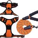PawSafety No Pull Dog Harness (Orange, S)