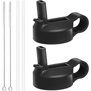 The Mass Wide Mouth Straw Lid Compatibility Most Sports Water Bottle (Black)