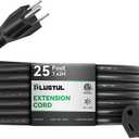 PLUGTUL Outdoor Extension Cord 25 FT Waterproof, 16/3 Gauge Black Heavy Duty 3 Prong Extension Cord, 13A 1625W SJTW, ETL Listed, Great for Garden and Home