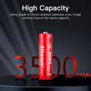2 x Hixon 1.5V Rechargeable Lithium AA Batteries,4Pack 3500mWh High Capacity Double AA Li-ion Battery,1600 Cycles,for Xbox/VR,Blink,Smart Lock (Battery Only)