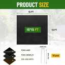 Fanfanwin 15 x 15 ft Pond Liner Underlayment 6oz Heavy Duty Black Non Woven Geotextile Underlayment Fabric with 10 U-pins for Outdoor Pond Streams Fountains Garden Waterfalls Fishpond Weed Barrier