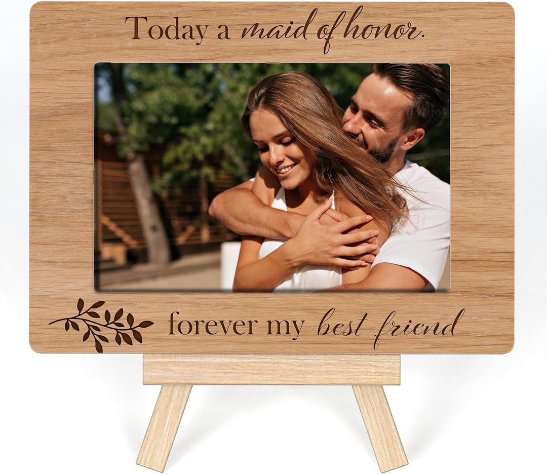 Ycyfckdr Wedding Picture Frame,Today A Maid Of Honor Forever My Best Friends Frame, Best Friend Picture Frame, Wedding Picture Frame For Couples Tabletop Picture Frame With Easel (A52)