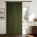 96 inches Long Olive Green Velvet Curtains for Living Room Bedroom Elegant Vintage Room Darkening Thermal Insulated Pinch Pleated Drapes with Hooks Track,Hunter Green,72x96 Inches,1 Panel