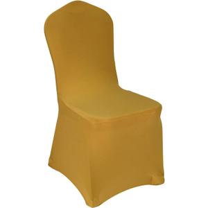 WELMATCH Gold Spandex Chair Covers - 50 PCS Banquet Wedding Events Party Universal Decoration Stretch Elastic Chair Covers Good (Gold, 50)