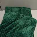 Puncuntex Flannel Fleece Throw Blanket Classic Green 60x45inch Super Soft Plush Cozy Blanket with Square Grid Design Luxury for Couch Sofa Chair, Pack Of 2