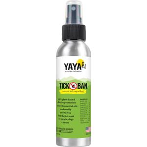 Yaya Organics All Natural Extra Strength Tick Repellent DEET Free - 4 Ounce Spray Bottle
