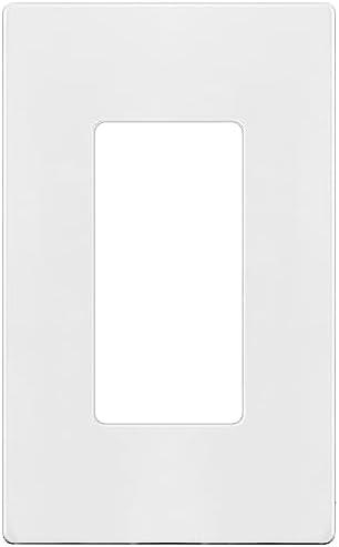 ENERLITES Screwless Decorator Wall Plates Child Safe Outlet Covers, Size 1-Gang 4.68" H x 2.93” L, Unbreakable Polycarbonate Thermoplastic, SI8831-W, Glossy, White