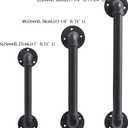 FOYO Set of 2 Industrial Pipe Door Pull Handle, Grab Bar, Towel Bar, Antique Rustic Cast Iron Handrail - Matte Black, 1-1/4"Diameter Pipe, 15 Inch