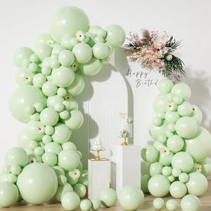 Pastel Green Balloons in different sizes 5 10 12 18inch-134pcs Pastel Green Balloons for Garland Arch，Baby Shower Graduation Wedding Anniversary Gender Reveal Birthday Party Decorations