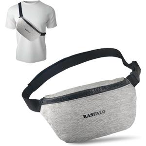 Fanny Pack & Crossbody Bag for Men Women, Fashion Waist Packs Adjustable Belt Bag for Sports, Workout, Traveling, Jogging, Hiking Hands-Free Carrying All Phones (Style 02, Linen Gray)