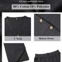 SeekMe Women's 2025 Sweater Set Sleeveless Button Down Vest Wide Leg Pants 2 Piece Outfits Summer Casual Matching Loungewear (Gray, S)