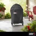 Weber Premium 22Inch Charcoal Grill Cover, Black UVResistant, Breathable & WaterResistant Polyester, Secure Strap Fit, Fits 22" Weber Kettle Grills, Fade-Resistent