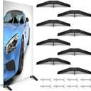 Tandefio 16 Pcs/4 Sets Spider Feet Board Sign Holder Base Adjustable Heavy Duty Metal Floor Mount Standing Sign Holder for Business Store Board Display Show (Base Only)