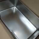 Low Entry Litter Box for Senior or Disabled & Injured Cats, Stainless Steel High Sided Enclosed Easy Step in Entry-Large Metal Kitty Litter Box for Kittens, Odor Control (23.6x15.7x5.9)