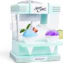 Nostalgia Snow Cone Machine With 2 Reusable Plastic Cups & Ice Scoop for Easy Serving- Retro Table-Top Ice Cone Maker Makes 20 Icy Treats- Slushie Machine for Parties, Family Treats & Gatherings- Aqua