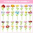 Fabric Flower Craft Accessories Kit  90 Colorful Petals, 28 Flower Cores, 28 Stems (Short & Long), 2 Arrangement Bases, 8 Bouguet Papers  Refill Parts for DIY Arts & Crafts Floral Toy Sets