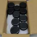 Patelai 64 Pieces Lip Balm Tin Containers Screw Top Round Tin Cans Aluminum Jar with Screw Lid, Empty Bottle Travel Cosmetic Sample Container for DIY(1 oz,Matte Black)