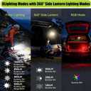 LED Camping Lantern, 1500 Lumens Camping Lantern Rechargeable with Solar Panel Charging, Waterproof, 8 Light Modes, 7500mAh Power Bank, Camping Flashlight for Hurricane Emergency, Hiking, Outdoor (Orange&Black)