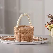 Pearl Handle Flower Girl Basket