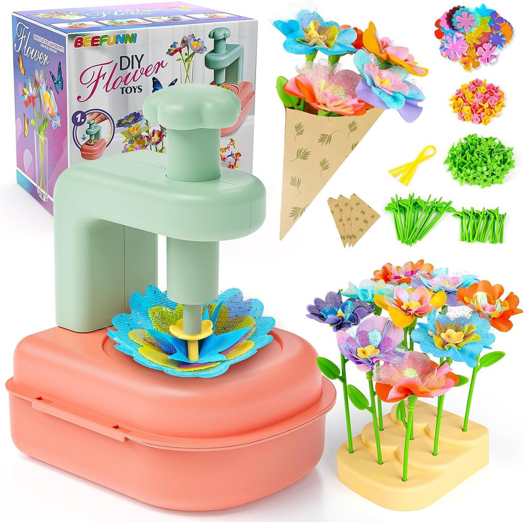beefunni Flower Bouquet Craft Kit, Mother's Day Crafts for Kids Classroom, DIY Craft Toys for Kids Ages 4-8, Educational Flower Make Toy for Toddler, Birthday Gift for 4 5 6 7 8+ Year Old Girls and Boys