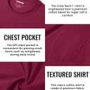 TACVASEN Mens Long Sleeve Tee Shirts Cotton Lightweight Casual Pocket Crew Neck Work T Shirts for All Season (M)