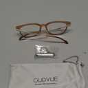 GUDVUE Oversized Blue Light Glasses, Computer Reading/Gaming/Phones Glasses, Anti Glare/UV400/Eye Strain, Large Square Frame (Brown/Golden)