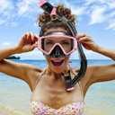 Aegend Snorkeling Gear for Adults Youth Kids, Snorkel Mask with Top Dry Valve - Panoramic View Anti-Leak and Anti-Fog with Mesh Bag for Snorkeling, Scuba Diving, Freediving & Swimming