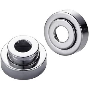 homeemoh Round Pipe Cover Decoration 304 Stainless Steel Escutcheon Plate Decorative Pipe Cover Set, Adjustable Height 20-43cm (Silver,2pcs)