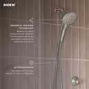 Moen Engage Spot Resist Brushed Nickel Six-Function 5.5-Inch Removable Handheld Showerhead with Magnetic Docking System, 26112SRN