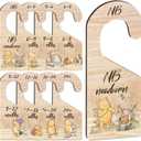 8Pcs Winnie Baby Closet Dividers, Winnie Baby Clothes Dividers for Closet, Newborn Baby Stuff for Baby Boys Girls, Wooden Double-Sided Baby Hanger Organizer from Newborn to Toddler