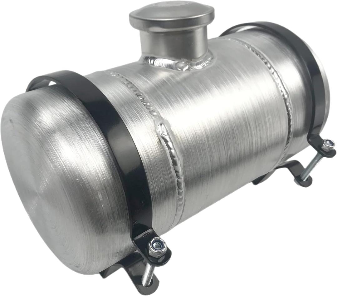 JSD 1 1/4 Gallons 1.25 Gallons 6" x 12" Round Spun Aluminum Small Universal Gas Tank/ Fuel Tank Center Fill 1/4" NPT Outlet