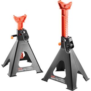 VEVOR Jack Stands, 6 Ton (13,000 lbs) Capacity Car Jack Stands Double Locking, 14.2-23 inch Adjustable Height, for lifting SUV, Pickup Truck, Car and UTV/ATV, Red, 1 Pair