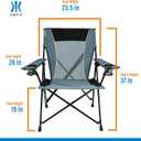 Kijaro Portable Camping Chairs - Enjoy the Outdoors with a Versatile Folding Sports Chair for Outdoor & Lawn - Dual Lock Feature Locks Position Hallet Peak Gray