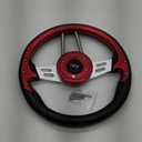 10L0L Golf Cart Steering Wheel for Yamaha, EZGO TXT/RXV/Valor, Club Car DS/Precedent/Onward/Tempo Golf Carts (Red)