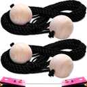 Sotiff 2 Sets 27 Feet Cornhole Boards Distance Setup Tool Measuring Device Cornhole Accessories (Black Rope)